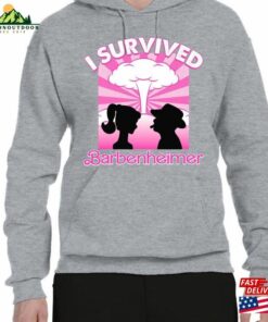 Pink Barbenheimer I Survived Trending Movie Funny Shirt Classic Hoodie 4