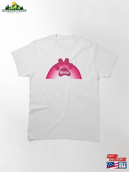 Pink Rainbow Paw With Name Winter Classic T-Shirt