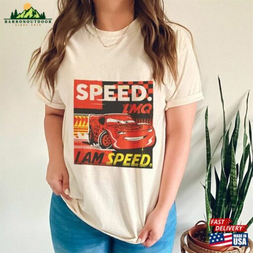 Pixar Cars Lightning Mcqueen I Am Speed T-Shirt Vintage Race Shirt Christmas Hoodie