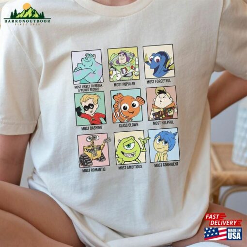 Pixar Movie Group Shot Shirt Characters T-Shirt Disneyland Trip Tee Sweatshirt