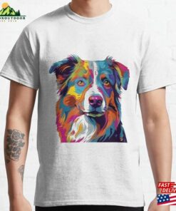Pop Paws Cute Aussie Shepherd Art Design Classic T-Shirt Hoodie Pop Paws Cute Aussie Shepherd Art Design Classic T-Shirt Hoodie