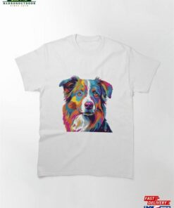 Pop Paws Cute Aussie Shepherd Art Design Classic T-Shirt Hoodie Pop Paws Cute Aussie Shepherd Art Design Classic T-Shirt Hoodie