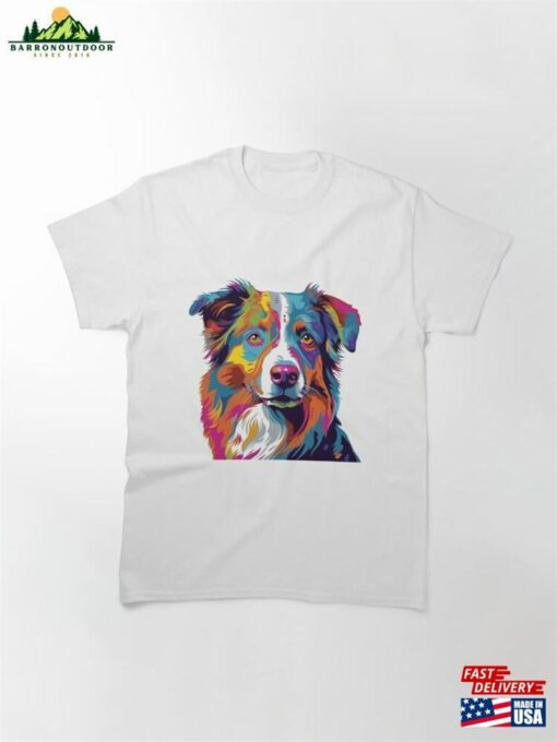 Pop Paws Cute Aussie Shepherd Art Design Classic T-Shirt Hoodie