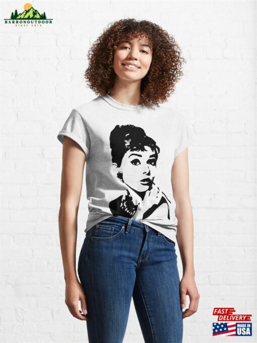 Portrait Of Audrey Hepburn 1960’S Superstar And Hollywood Icon Gifts From Monofaces For You In 2023 Classic T-Shirt Sweatshirt