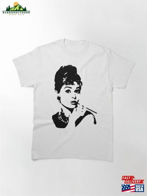 Portrait Of Audrey Hepburn 1960’S Superstar And Hollywood Icon Gifts From Monofaces For You In 2023 Classic T-Shirt Unisex Hoodie