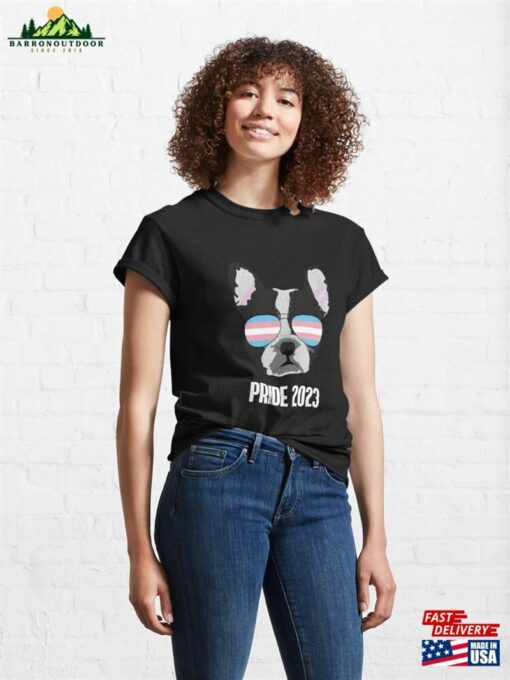 Pride 2023 Funny Boston Terrier Dog Trans Flag Classic T-Shirt Sweatshirt Hoodie