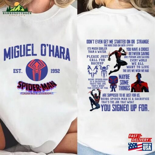 Printed Two Sides Miguel O’hara Shirt Spiderman 2099 Hoodie T-Shirt