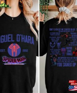Printed Two Sides Miguel O'hara Shirt Spiderman 2099 Hoodie T-Shirt 3 Printed Two Sides Miguel Ohara Shirt Spiderman 2099 Hoodie T Shirt 4