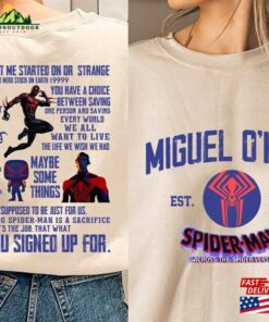Printed Two Sides Miguel O’hara Sweatshirt Spiderman 2099 Shirt Classic