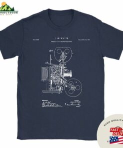 Projecting Kinetoscope Patent T Shirt First Movie Projector Lover Gift Classic 4