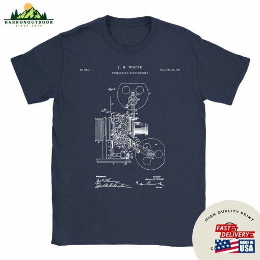 Projecting Kinetoscope Patent T-Shirt First Movie Projector Lover Gift Classic