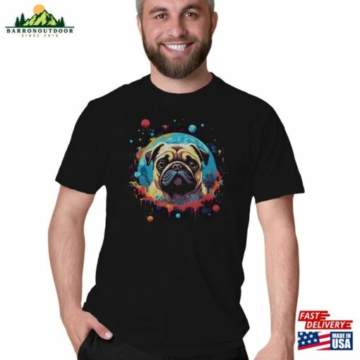 Pug In Space Shirt Unisex Graphic Tee Movie Hoodie