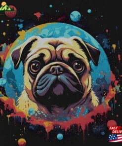 Pug In Space Shirt Unisex Graphic Tee Movie Hoodie