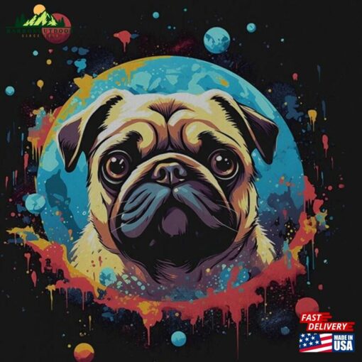 Pug In Space Shirt Unisex Graphic Tee Movie Hoodie