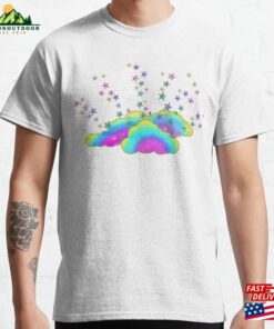 Rainbow Clouds Glitter Stars Classic T-Shirt Hoodie Unisex Rainbow Clouds Glitter Stars Classic T-Shirt Hoodie Unisex