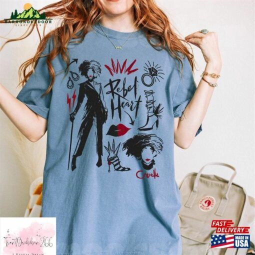 Rebel Heart Shirt Disney Cruella Character Emma Stone Sweatshirt T-Shirt