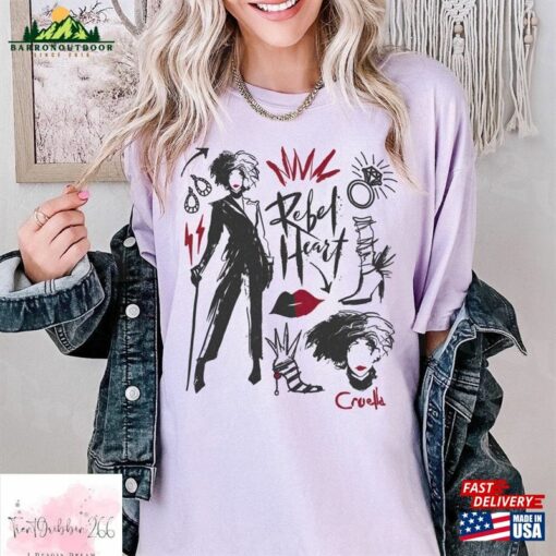 Rebel Heart Shirt Disney Cruella Character Emma Stone Sweatshirt T-Shirt