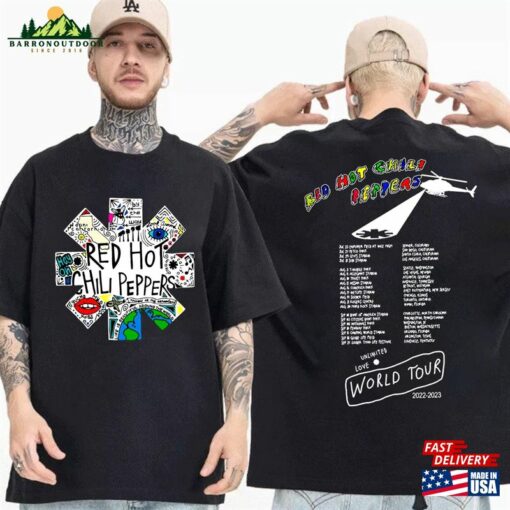 Red Hot Chilli Pepper Unlimited Love World Tour 2023 Png The Chili Peppers Rock Band Classic T-Shirt