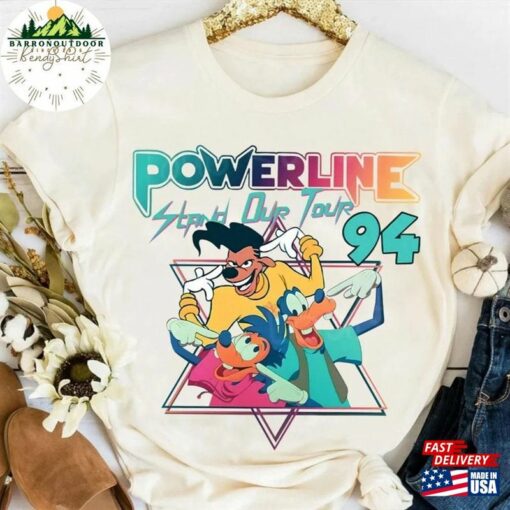 Retro 90S Disney A Goofy Powerline Stand Out Tour 94 Shirt Sweatshirt Max Classic Hoodie