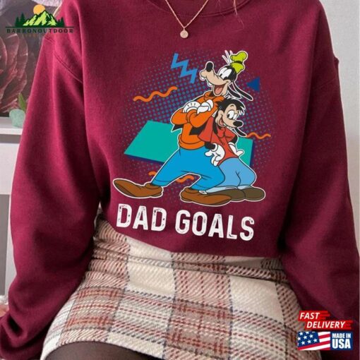 Retro 90S Goofy And Max Dad Goals Shirt A Movie Disney T-Shirt Father Unisex Hoodie