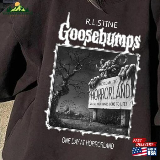 Retro 90S Goosebumps One Day At Horrorland T-Shirt Halloween Shirt Hoodie