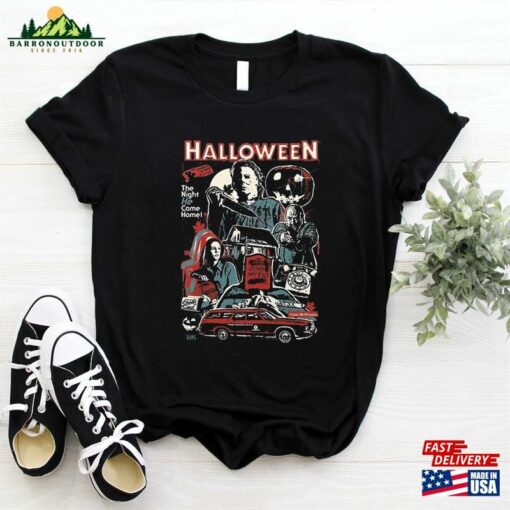 Retro 90S Horror Movies T-Shirt Halloween Movie Shirt The Night He Came Home Sweatshirt Unisex