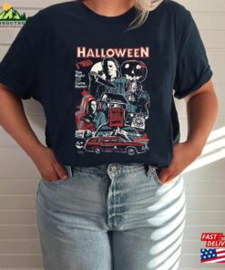 Retro 90S Horror Movies T-Shirt Halloween Movie Shirt The Night He Came Home Sweatshirt Unisex