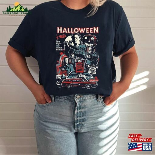 Retro 90S Horror Movies T-Shirt Halloween Movie Shirt The Night He Came Home Sweatshirt Unisex