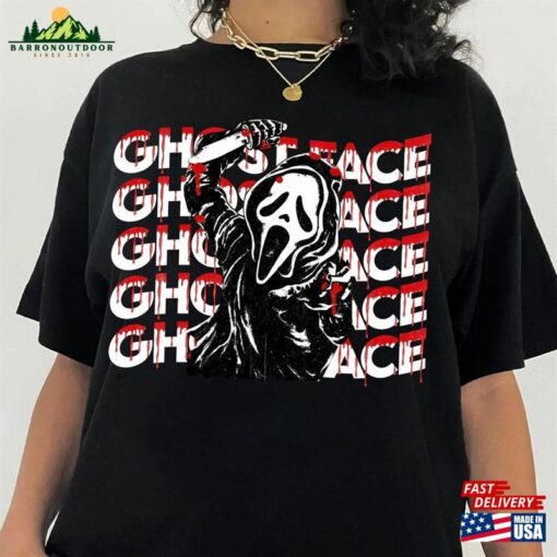 Retro 90S Scream Ghost Face Horror Movie Shirt Halloween Ghostface Shirts Unisex Hoodie