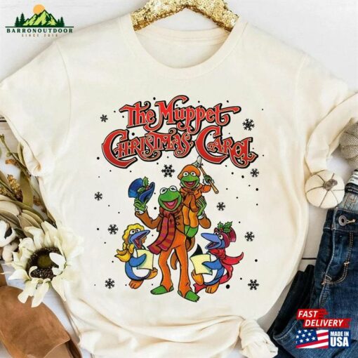 Retro 90S The Muppet Christmas Carol Characters Group T-Shirt Kermit Frog Gonzo Miss Piggy Xmas Movie Vintage Tee Unisex Hoodie