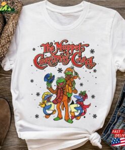 Retro 90S The Muppet Christmas Carol Characters Group T-Shirt Kermit Frog Gonzo Miss Piggy Xmas Movie Vintage Tee Unisex Hoodie