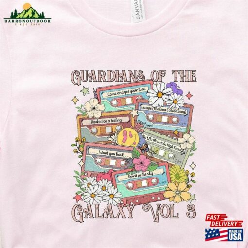 Retro Awesome Mix Guardians Of Galaxy Vol 3 Shirt Floral Full Soundtrack Hoodie Sweatshirt Come And Love T-Shirt