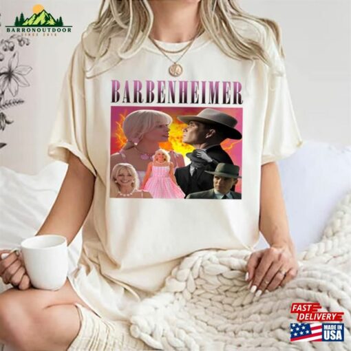 Retro Barbenheimer I Survived 2023 Shirt Oppenheimer Movie Barbieheimer Active Hoodie Classic