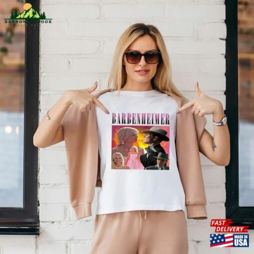 Retro Barbenheimer I Survived 2023 Shirt Oppenheimer Movie Barbieheimer Active Hoodie Classic