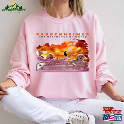 Retro Barbenheimer I Survived 2023 Shirt Oppenheimer Movie Barbieheimer Active Sweatshirt Hoodie