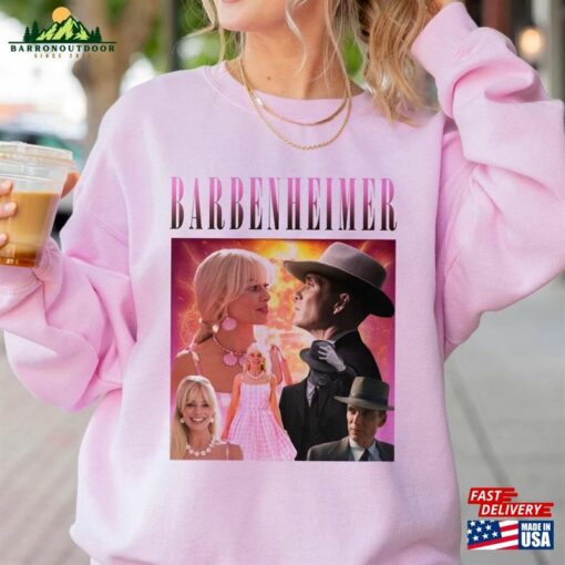 Retro Barbenheimer Shirt Barbie Oppenheimer Movie Fan Collage Essential T-Shirt Sweatshirt Hoodie