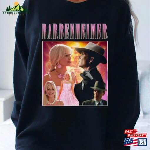 Retro Barbenheimer Shirt Barbie Oppenheimer Movie Fan Collage Essential T-Shirt Sweatshirt Hoodie