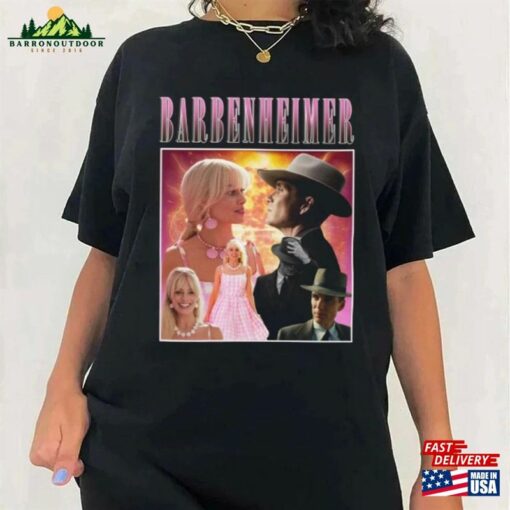 Retro Barbenheimer Shirt Barbie Oppenheimer Movie Fan Collage Essential T-Shirt Sweatshirt Hoodie