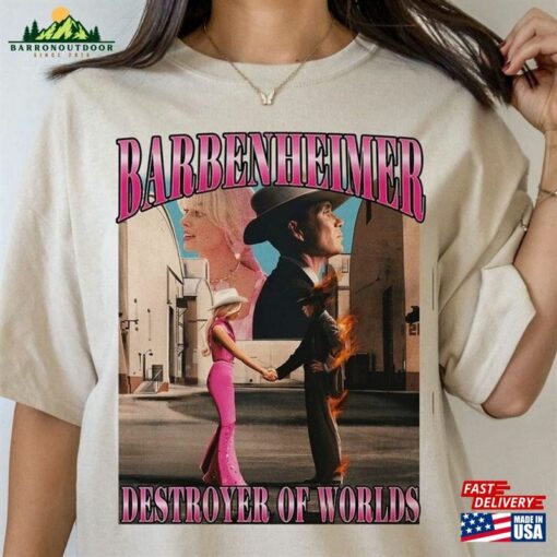 Retro Barbenheimer Shirts Barb Oppenheimer Destroyer Of Worlds T-Shirt Classic