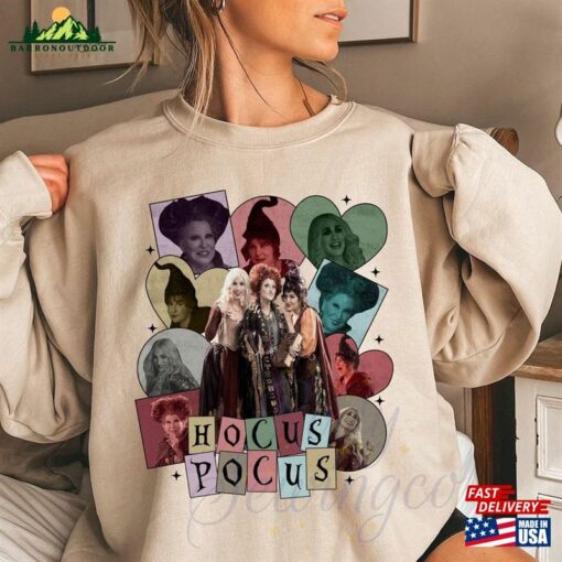 Retro Disney Hocus Pocus Sanderson Sisters Characters Card Shirt Witch Scary Movie Tee Horror T-Shirt Hoodie