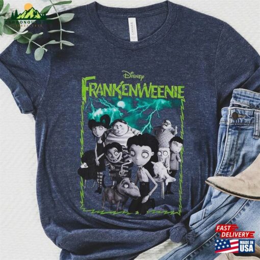 Retro Frankenweenie Characters Shirt Disney Halloween Party T-Shirt Mickey Unisex