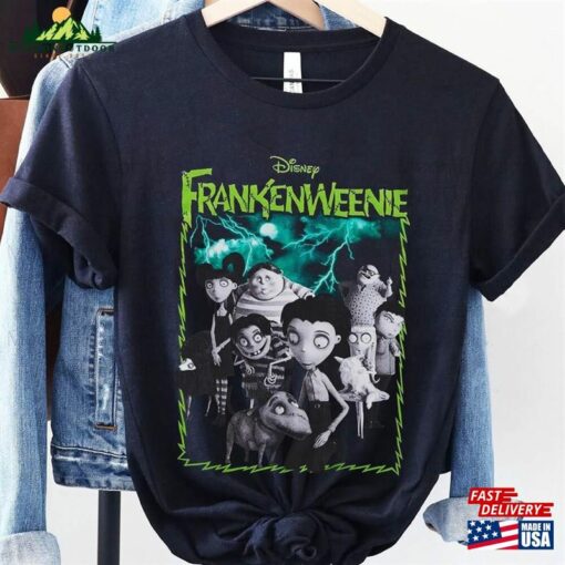 Retro Frankenweenie Characters Shirt Disney Halloween Party T-Shirt Mickey Unisex