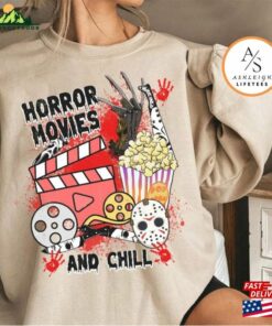 Retro Halloween Horror Movies And Chill Shirt Universal Studios Nights Characters T-Shirt Hoodie Retro Halloween Horror Movies And Chill Shirt Universal Studios Nights Characters T-Shirt Hoodie