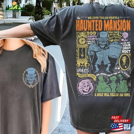 Retro Haunted Mansion 2 Side Comfort Color Shirt The Map Disney Halloween Classic Hoodie