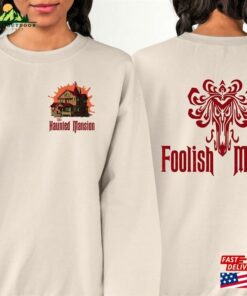Retro Haunted Mansion Halloween Comfort Colors Sweatshirt Foolish Mortal Sweater Horror Movie Hoodie T Shirt 4