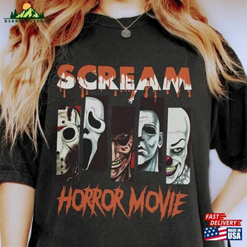 Retro Horror Movie Halloween Shirt Ghostface Shirts Unisex T-Shirt