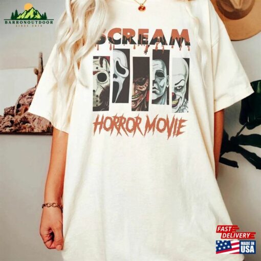 Retro Horror Movie Halloween Shirt Ghostface Shirts Unisex T-Shirt