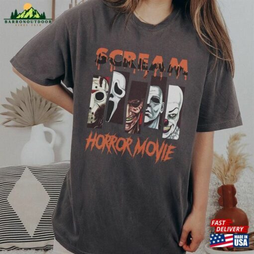 Retro Horror Movie Halloween Shirt Ghostface Shirts Unisex T-Shirt