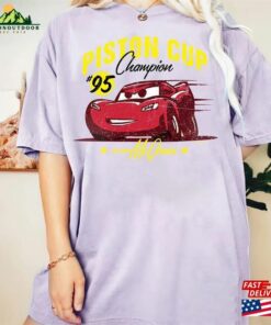 Retro Lightning Mcqueen Comfort Color Shirt Disney Cars Land Unisex T-Shirt Pixar Boys Birthday Tee Hoodie