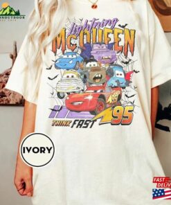 Retro Lightning Mcqueen Halloween Comfort Colors Shirt Disney Pixar Cars Matching Sweatshirt Unisex